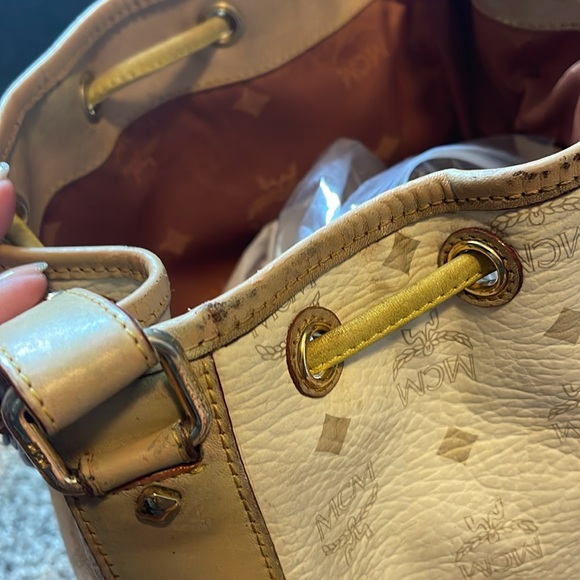 💎Authentic MCM Visetos stripe drawstring bucket bag💎 - Picture 10 of 17